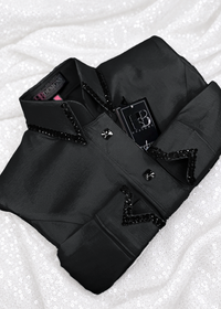 SIMPLY Black Stretch Taffeta Day Shirt 1148