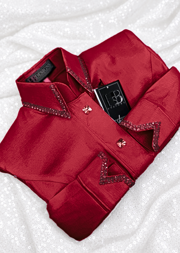 SIMPLY Classic Red Stretch Taffeta Day Shirt 1120