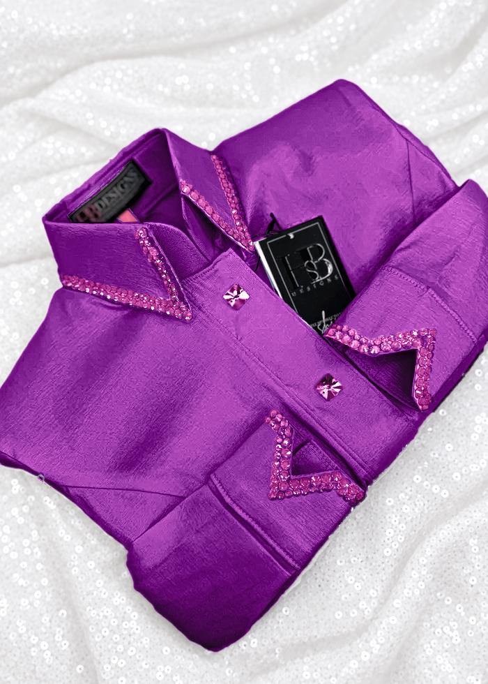 SIMPLY Electric Magenta Stretch Taffeta Day Shirt 1495