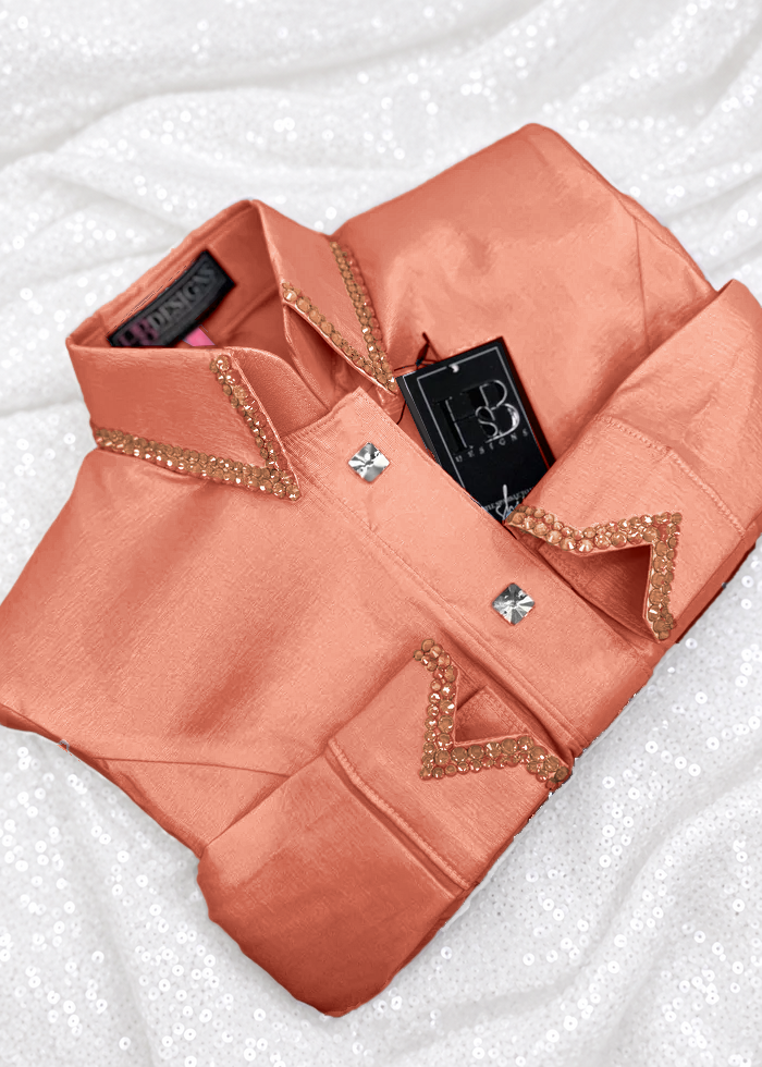 SIMPLY Georgia Peach Stretch Taffeta Day Shirt 1099
