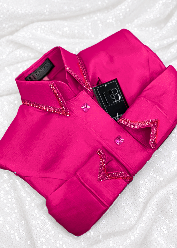 SIMPLY Hot Raspberry Stretch Taffeta Day Shirt 1093