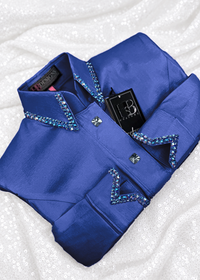 SIMPLY Indigo Stretch Taffeta Day Shirt 1087
