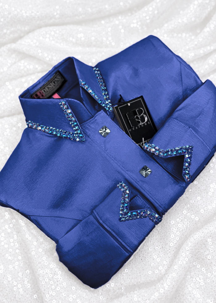 SIMPLY Indigo Stretch Taffeta Day Shirt 1087