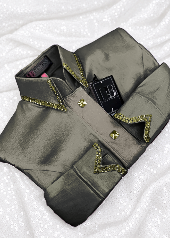 SIMPLY Olive Grove Stretch Taffeta Day Shirt 1071