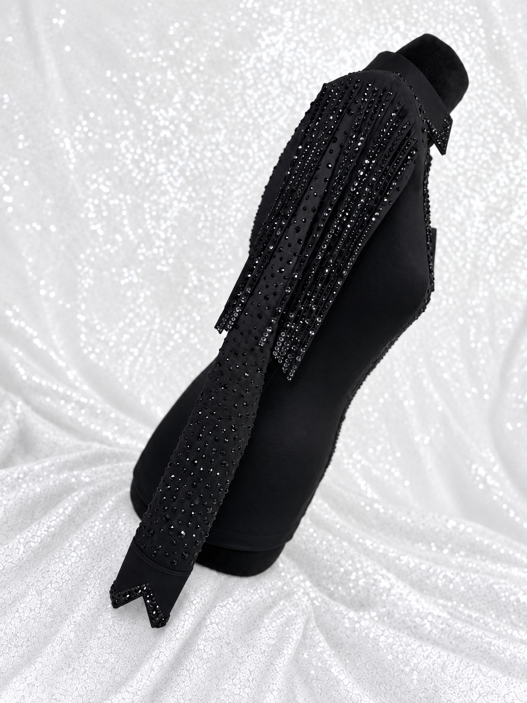 SIMPLY+ Black w/ Fringe Stretch Taffeta Day Shirt 1518