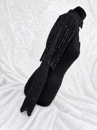 SIMPLY+ Black w/ Fringe Stretch Taffeta Day Shirt 1518
