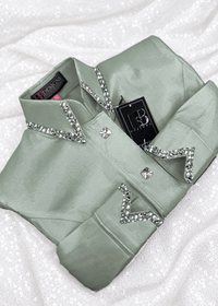 SIMPLY Sage Stretch Taffeta Day Shirt 1058