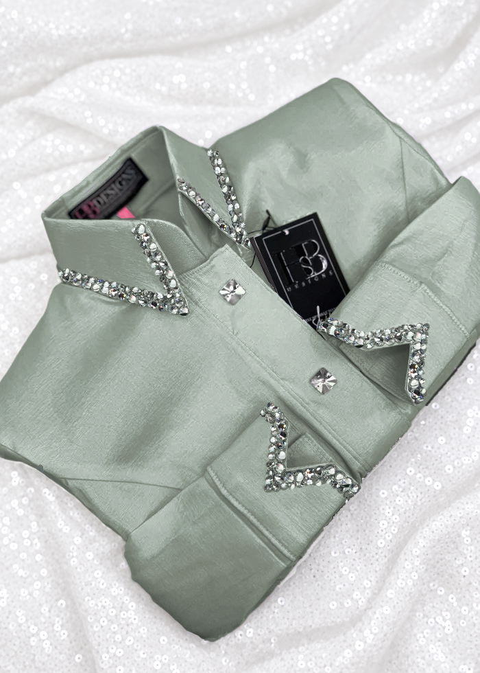 SIMPLY Sage Stretch Taffeta Day Shirt 1058