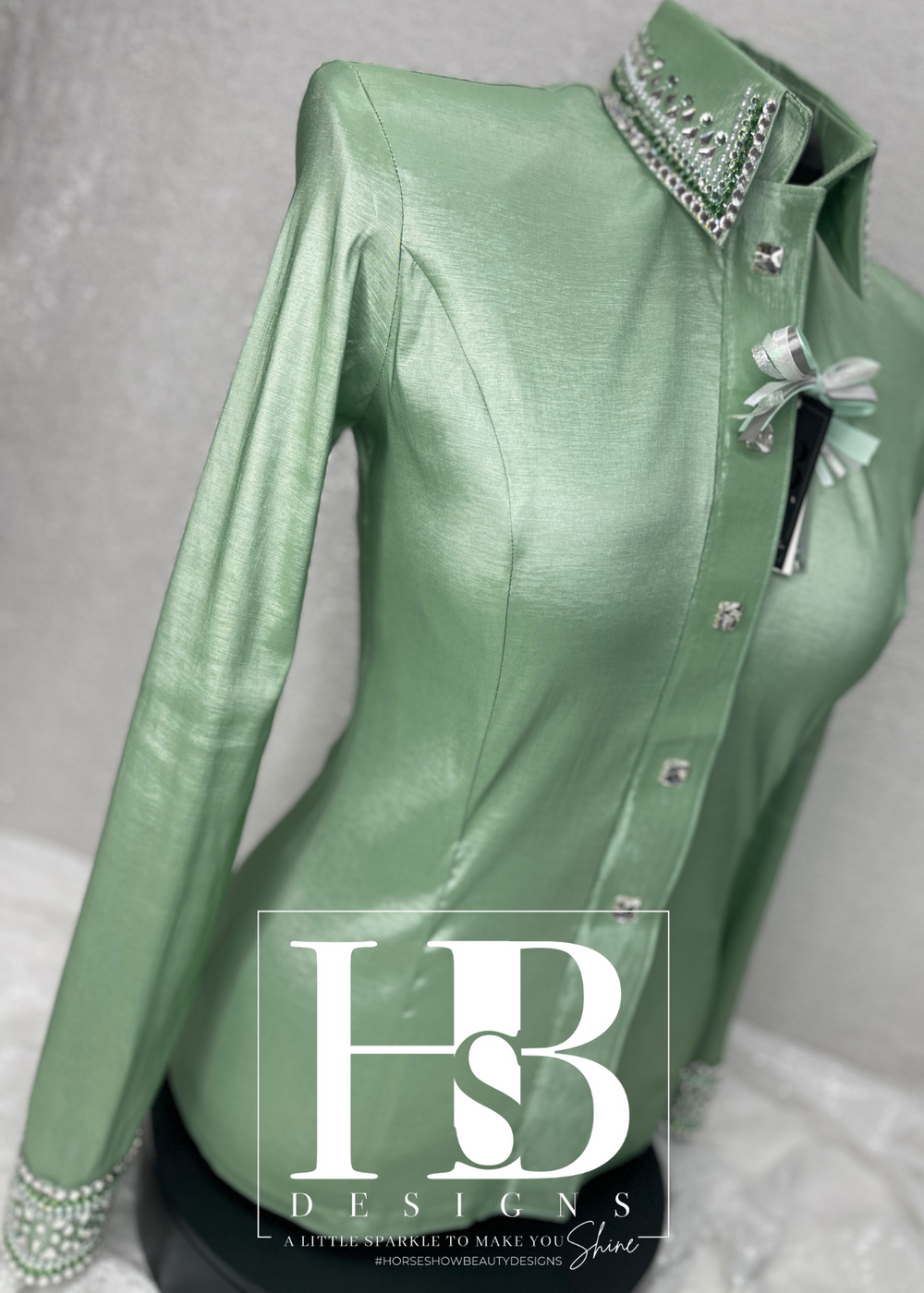 LUXE Sage/Mint Taffeta Day Shirt