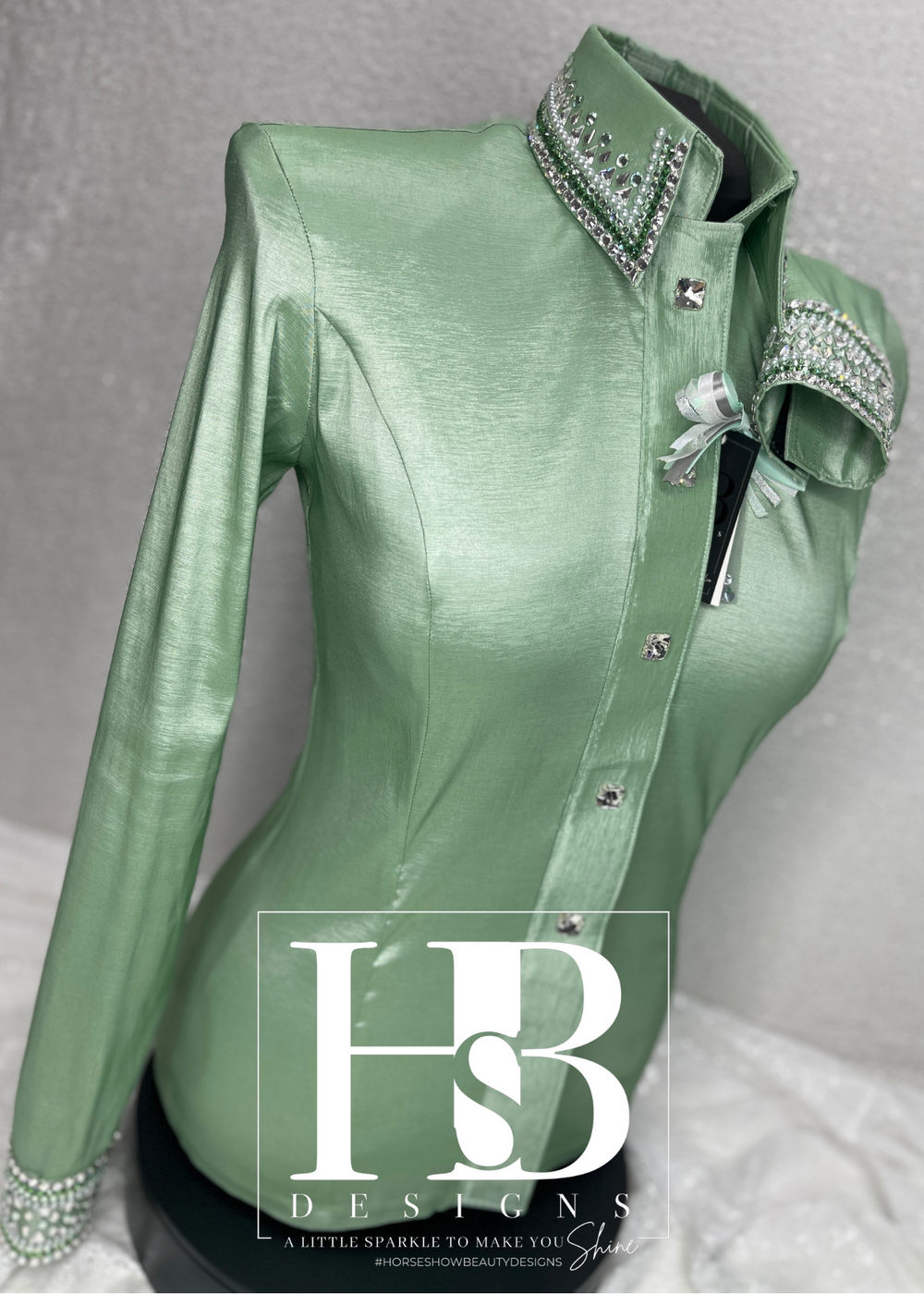 LUXE Sage/Mint Taffeta Day Shirt