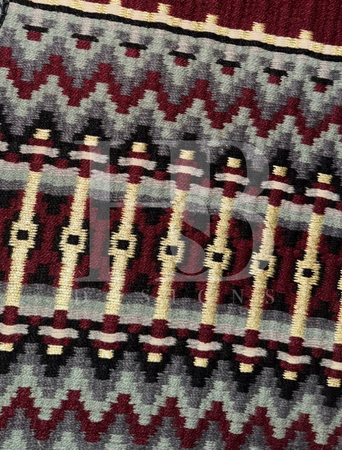 EMILY 1.0 Burgundy/Maroon, Grey, White and Black Premium Pad 1271