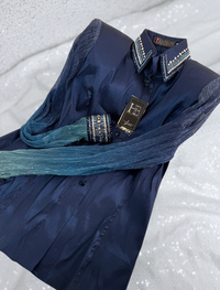 GLITZY BREEZY Dark Denim / Navy Stretch Taffeta Day Shirt