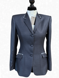 TAILORED Luster Denim Navy w/ Icey Blue Accents Hunt Coat #1020