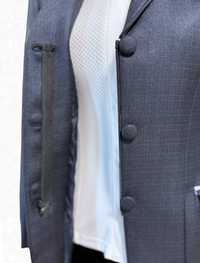 TAILORED Luster Denim Navy w/ Icey Blue Accents Hunt Coat #1020