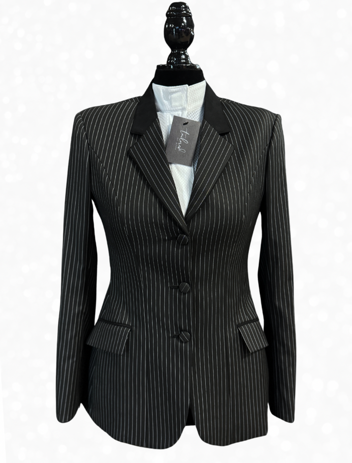 TAILORED Black w/ White Pinstripe Hunt Coat #1016