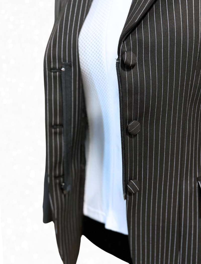 TAILORED Black w/ White Pinstripe Hunt Coat #1016