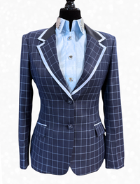 TAILORED Navy Plaid w/ Icey Blue Accents Showmanship Suit #3001