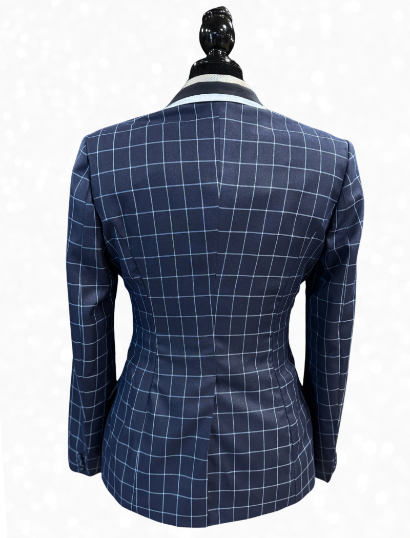 TAILORED Navy Plaid w/ Icey Blue Accents Showmanship Suit #3001