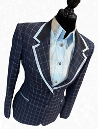 TAILORED Navy Plaid w/ Icey Blue Accents Showmanship Suit #3001