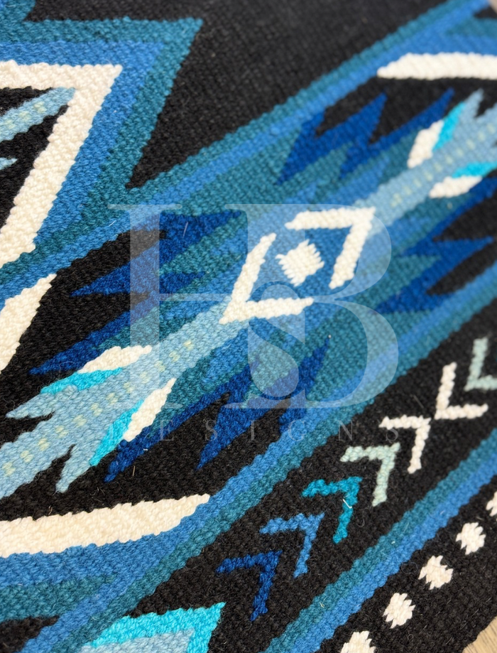 MONTANA 1.0 Turquoise, Teal, Royal, Periwinkle, Blue, Black and White Premium Ranch Pad 1231