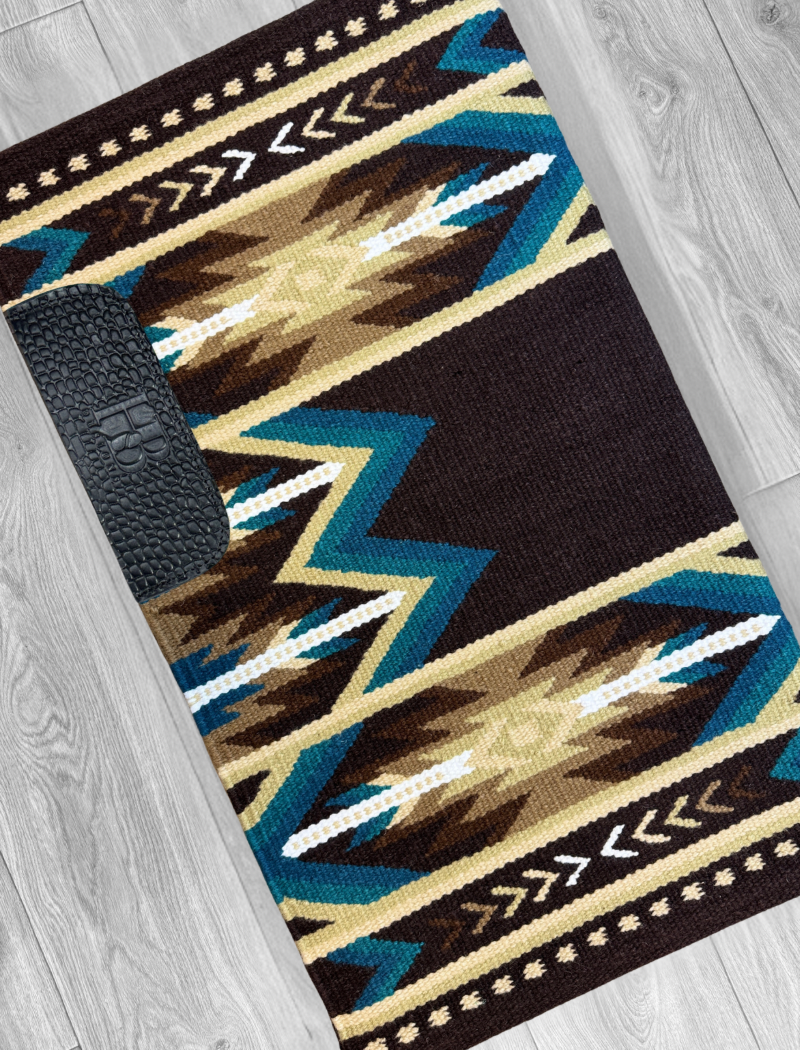 MONTANA 1.0 Teal, Chocolate Brown, Tan, Cream, Camel and White Premium Ranch Pad 1232