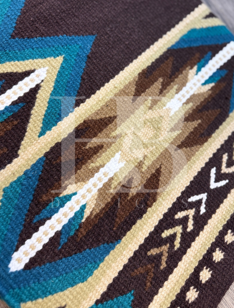 MONTANA 1.0 Teal, Chocolate Brown, Tan, Cream, Camel and White Premium Ranch Pad 1232