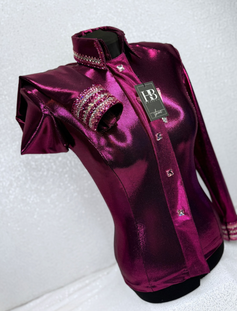 GLITZY Blackberry Melted Metals w/ Pink Stretch Day Shirt 1261