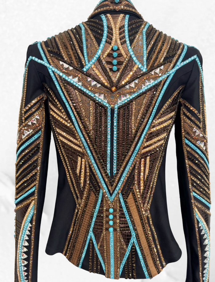 Aqua, Bronze, Camel, Brown Jacket 1009