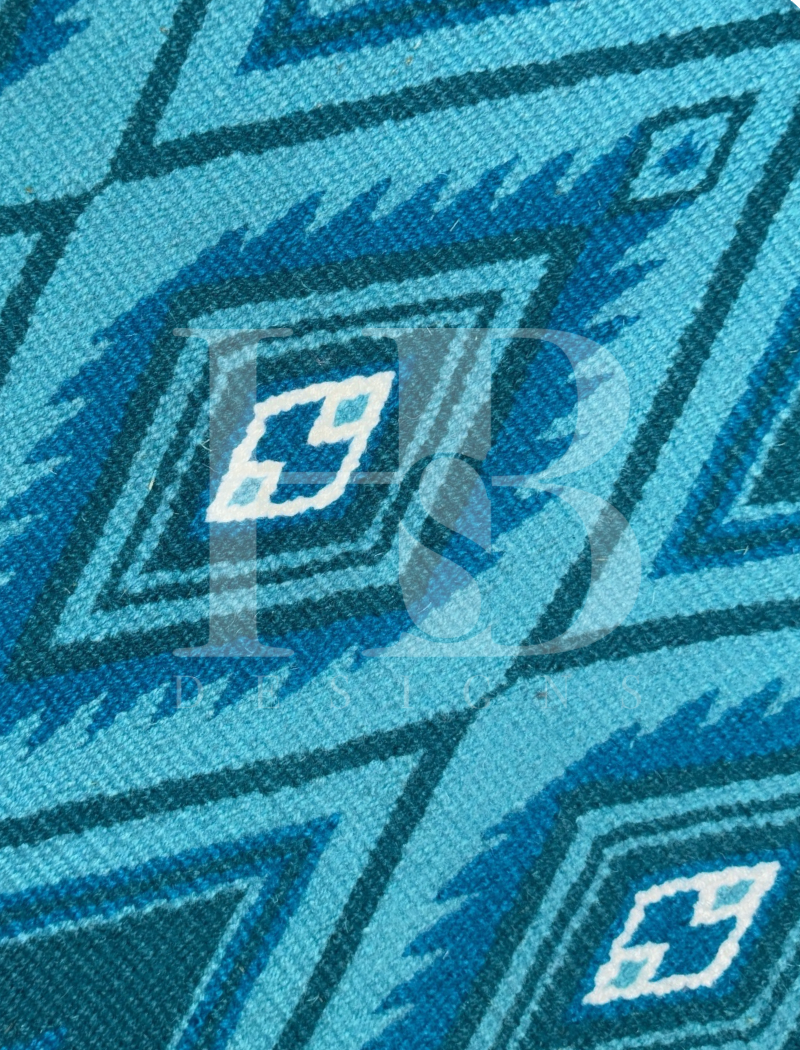 CHEYENNE 1.0 Teal, Turquoise, Blue and White Premium Ranch Pad 1242