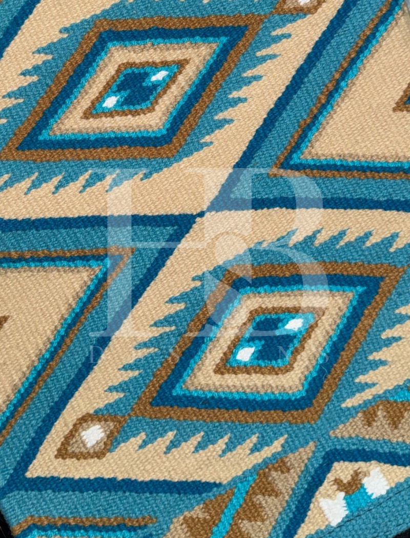 CHEYENNE 1.0 Tan, Camel, Teal, Turquoise, Blue and White Premium Ranch Pad 1243
