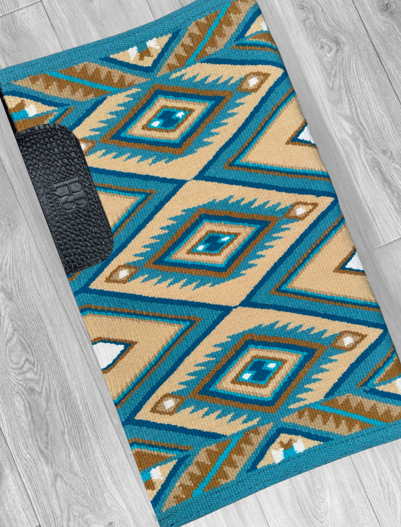 CHEYENNE 1.0 Tan, Camel, Teal, Turquoise, Blue and White Premium Ranch Pad 1243