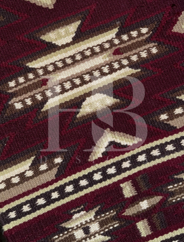 DIXIE 1.0 Burgundy, Garnet, Maroon, Camel, Chocolate Brown, Tan and Cream Premium Ranch Pad 1248