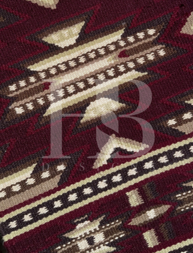 DIXIE 1.0 Burgundy, Garnet, Maroon, Camel, Chocolate Brown, Tan and Cream Premium Ranch Pad 1248