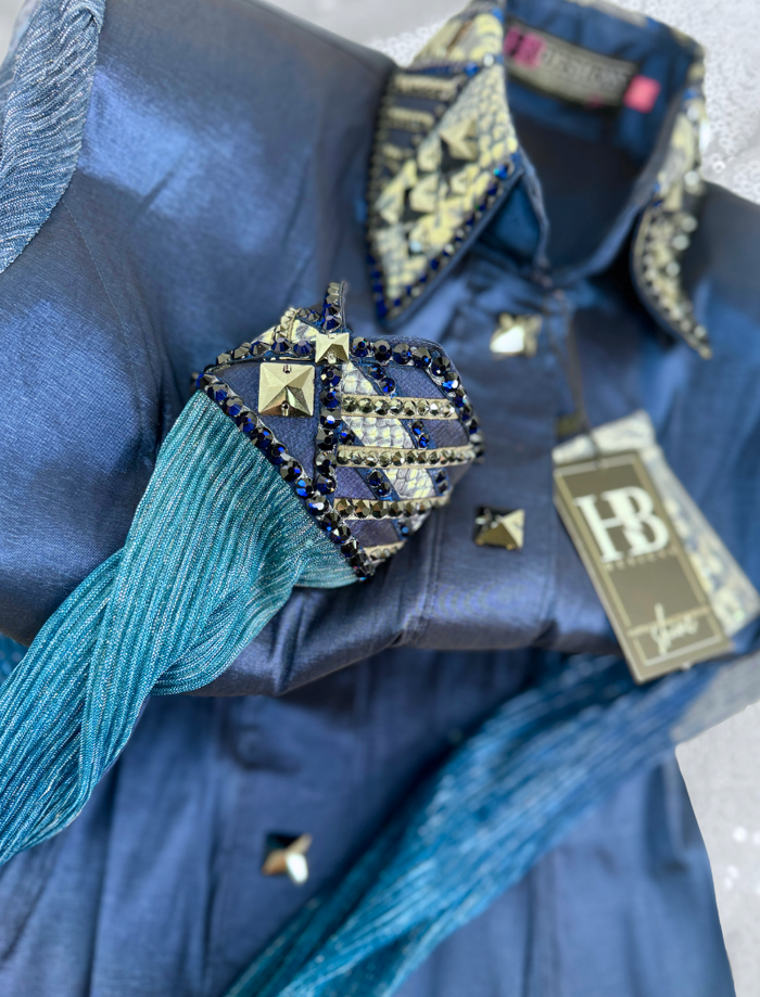 LUXE BREEZY Dark Denim / Navy Stretch Taffeta Day Shirt