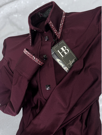 SIMPLY Merlot Shiny Spandex Day Shirt