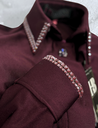 SIMPLY Merlot Shiny Spandex Day Shirt