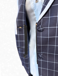 TAILORED Navy Plaid w/ Icey Blue Accents Showmanship Suit #3001