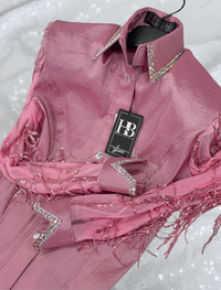 SIMPLY BREEZY Dusty Rose Stretch Taffeta Day Shirt