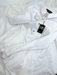 SIMPLY White w/ AB Stretch Taffeta Day Shirt 1368