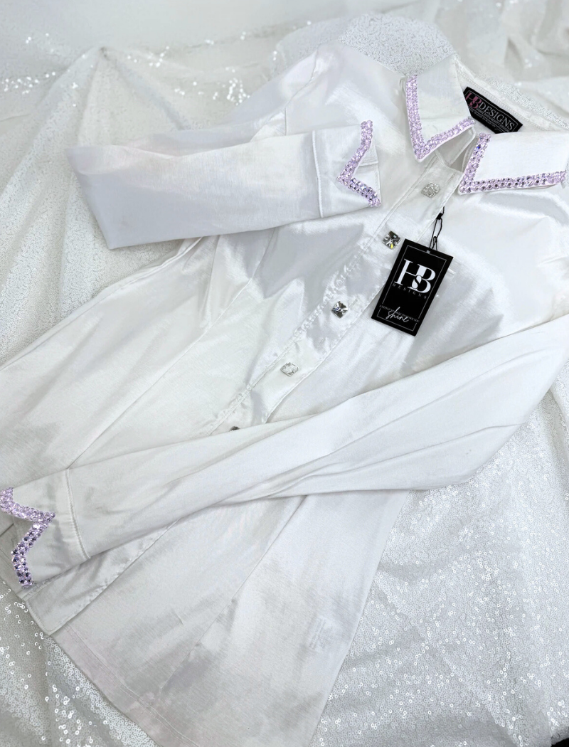 SIMPLY White w/ AB Stretch Taffeta Day Shirt 1368