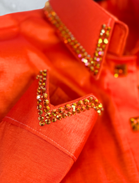 SIMPLY Tangerine Stretch Taffeta Day Shirt 1401
