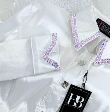 SIMPLY White w/ AB Stretch Taffeta Day Shirt 1368