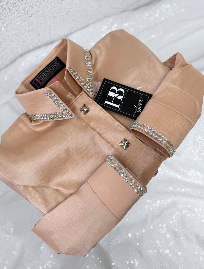 SIMPLY Beige Stretch Taffeta Day Shirt 1394