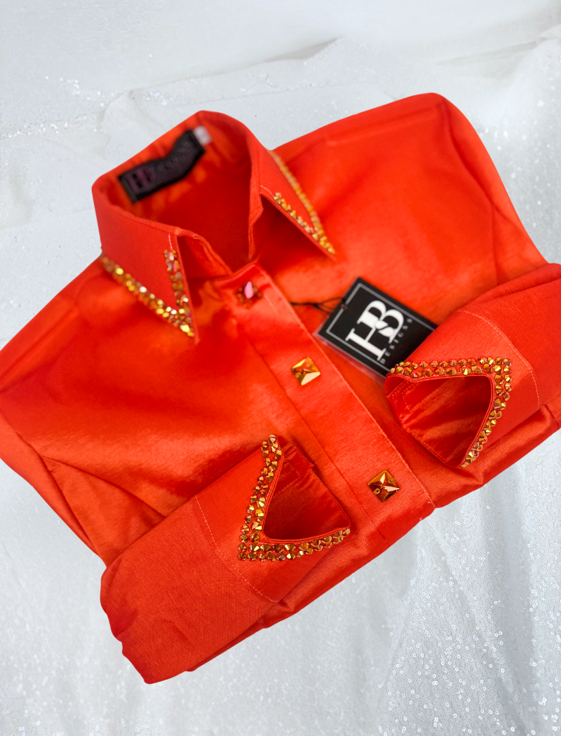 SIMPLY Tangerine Stretch Taffeta Day Shirt 1401