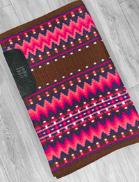 KATIE 1.0 Chocolate Brown, Peach, Coral, Fuchsia, Navy and White Premium Pad 1305