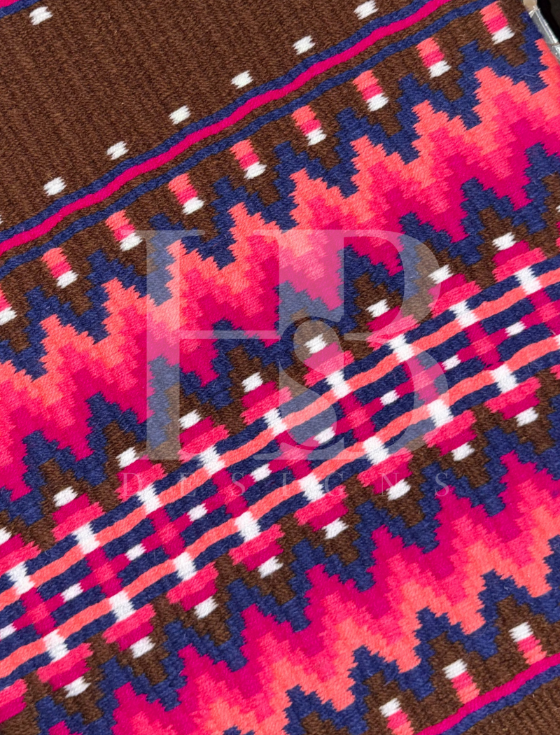 KATIE 1.0 Chocolate Brown, Peach, Coral, Fuchsia, Navy and White Premium Pad 1305