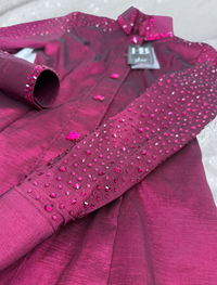 SIMPLY+ Dark Berry Stretch Taffeta Day Shirt 1422
