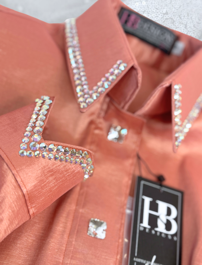 SIMPLY+ Rose Gold Stretch Taffeta Day Shirt 1395