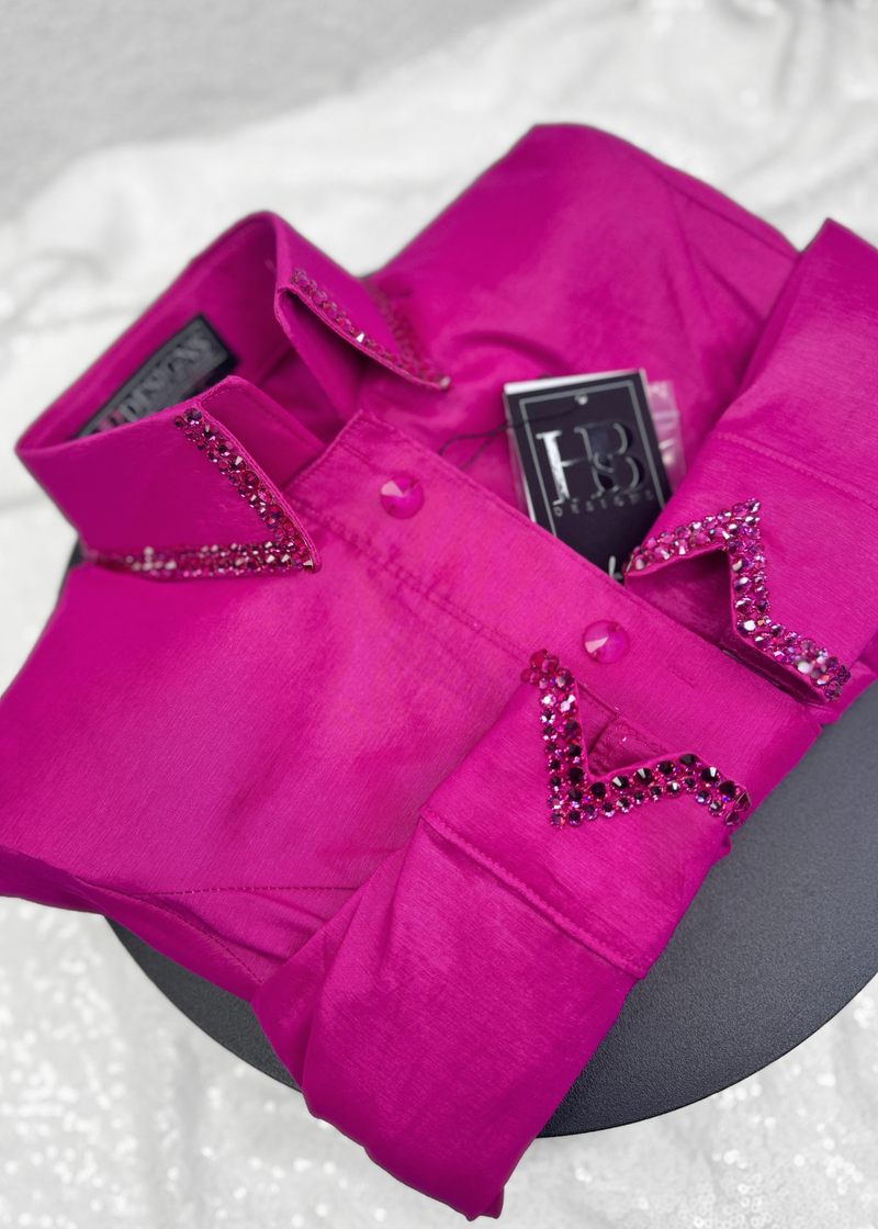 SIMPLY Fuchsia Stretch Taffeta Day Shirt