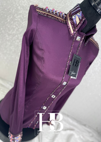 GLAM Rich Plum, Aubergine, Lavender, Pink and Rose Gold Stretch Taffeta Day Shirt